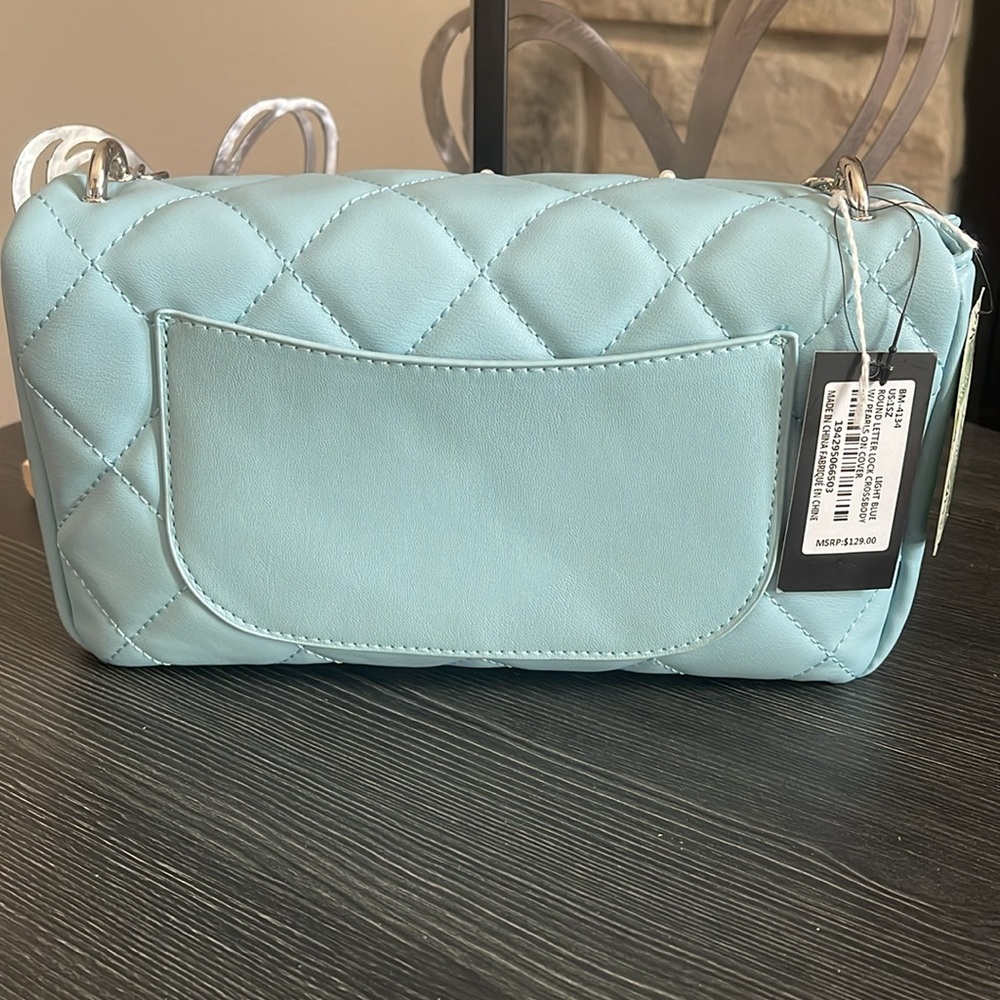 Studio Badgley Mischka light Blue Vegan Leather Handbag/Crossbody - Picture 5 of 10